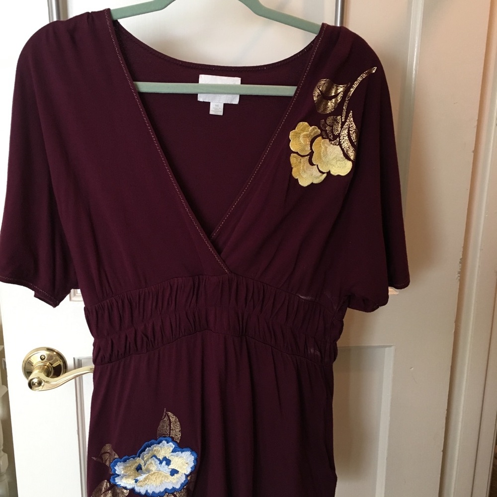 Anthropologie Deletta top with embroidered flowers